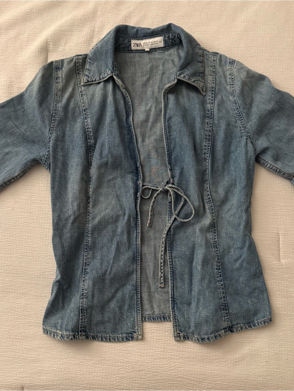 Zara long sleeve denim top